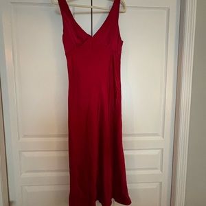 Hello Molly red halter midi dress NWT
